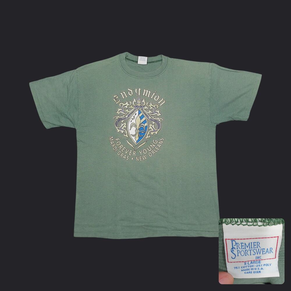 Vintage 90s Endymion Mardi Gras Single Stitch Tee Sun Faded XL Boxy